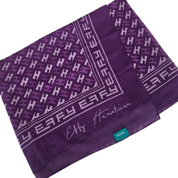 Effy Hematian Rectangle Purple Designer Scarf - Picture 2 of 7